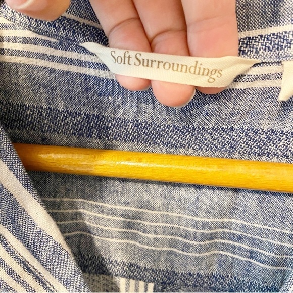 Soft Surroundings | Linen Cotton Blend Livienne Button Down Top Size Medium - Picture 5 of 10